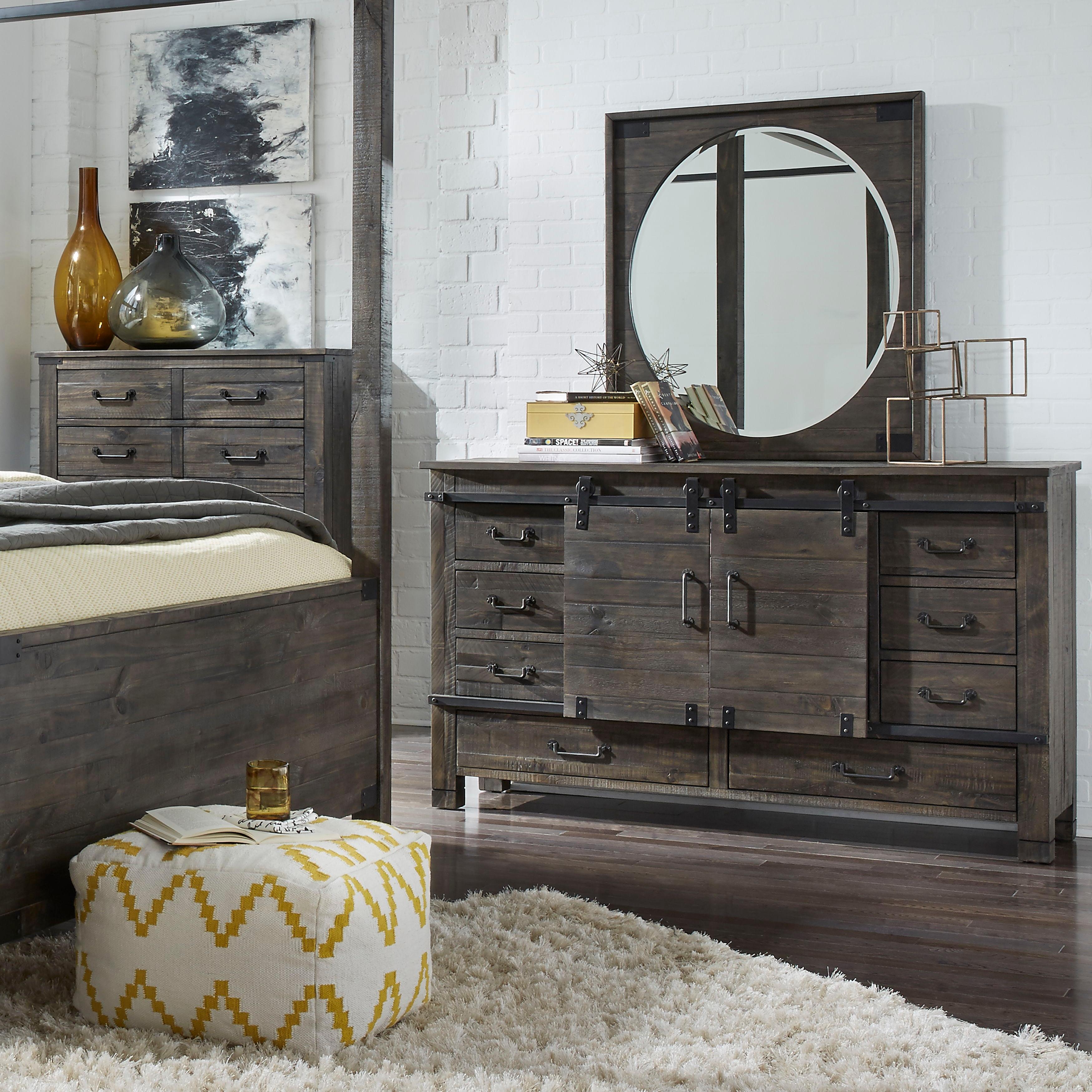 Magnussen Furniture - Abington - Sliding Door Dresser - Weathered Charcoal - 5th Avenue Furniture