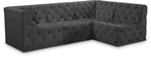 Meridian Furniture - Tuft - Modular Sectional 4 Piece - Gray - 5th Avenue Furniture