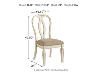 Ashley Furniture - Realyn - Chipped White - Dining Uph Side Chair (Set of 2) - Ribbonback - 5th Avenue Furniture