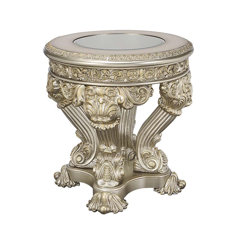 ACME - Danae - End Table - Champagne & Gold Finish - 27" - 5th Avenue Furniture