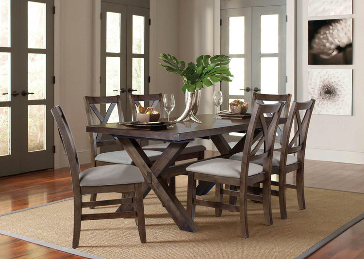 Steve Silver Furniture - Astoria - Trestle Table - Dark Brown - 5th Avenue Furniture