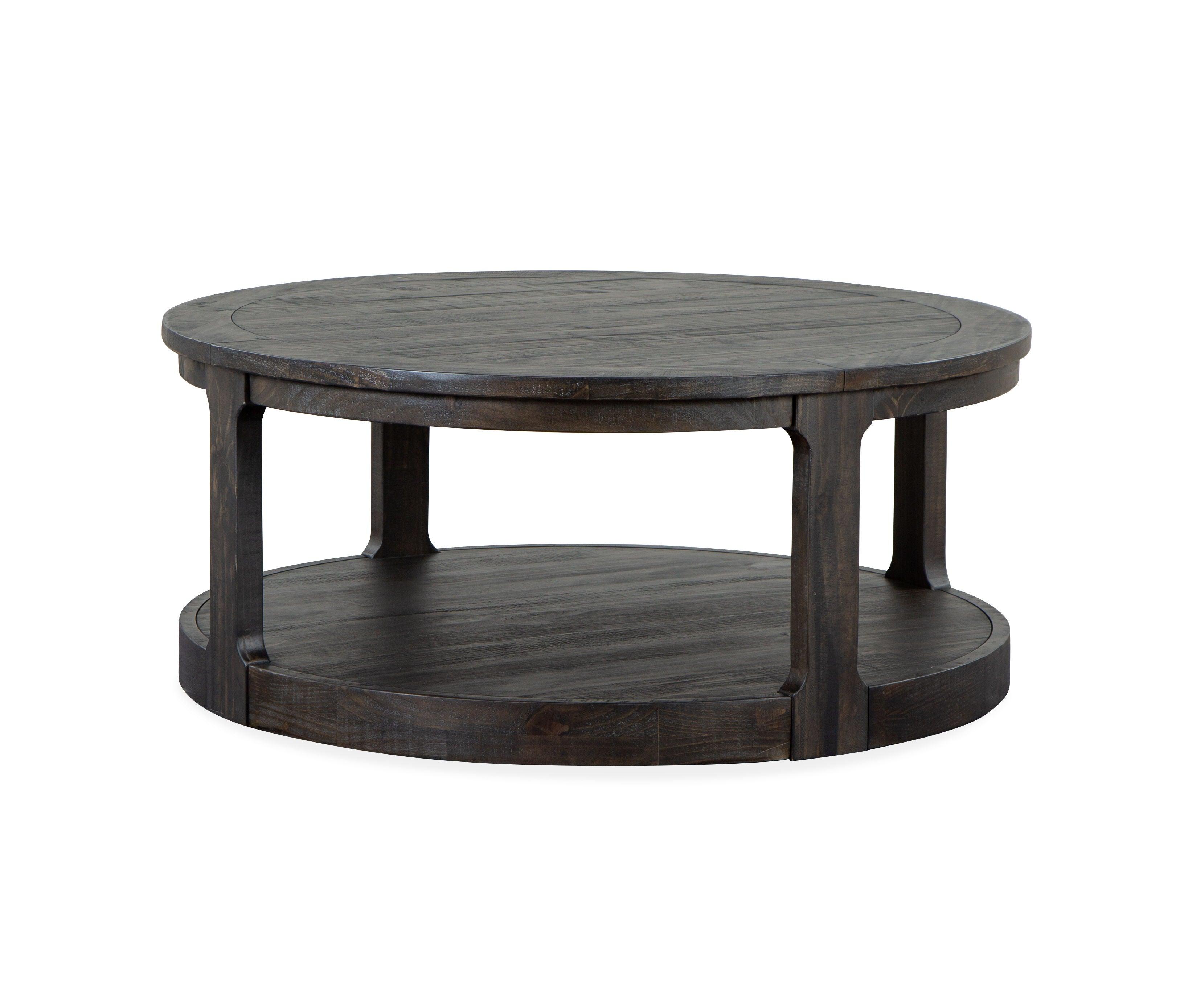 Magnussen Furniture - Boswell - Round Cocktail Table (With Casters) - Peppercorn - 5th Avenue Furniture