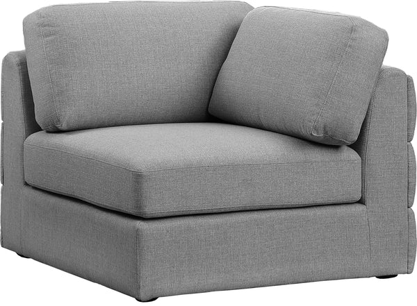Meridian Furniture - Beckham - Corner Chair - Gray - 5th Avenue Furniture