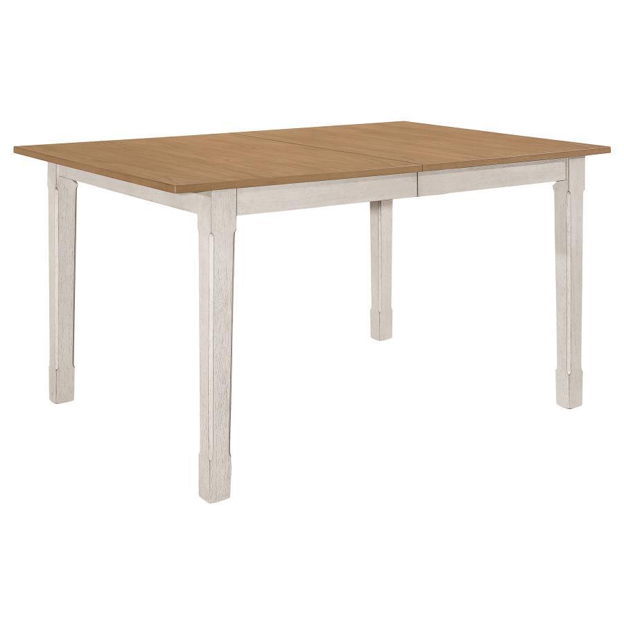 CoasterEssence - Kirby - Rectangular Dining Table With Butterfly Leaf - Natural And Rustic Off White - 5th Avenue Furniture