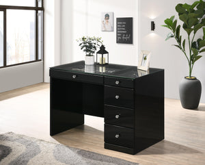 Crown Mark - Morgan - Vanity Desk With Glass Top - 5th Avenue Furniture