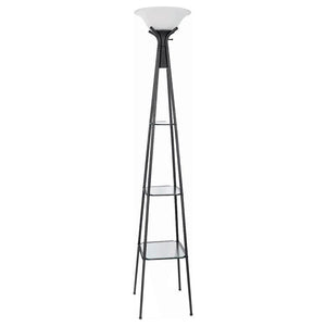 CoasterEveryday - Gianni - Versatile Shelf Tower Floor Lamp - Charcoal Black - 5th Avenue Furniture