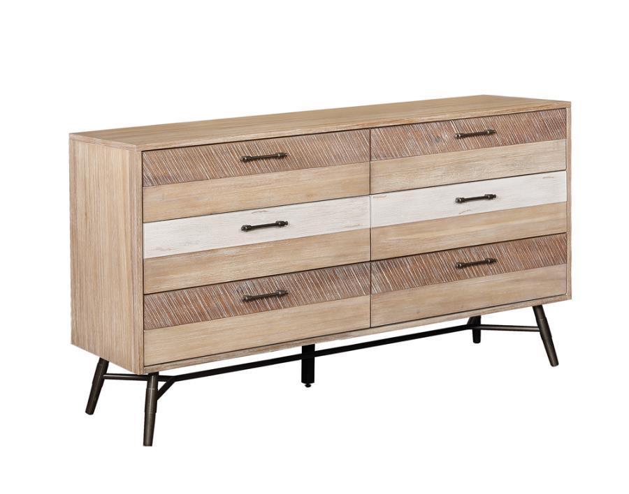 CoasterEssence - Marlow - 6-Drawer Dresser - Rough Sawn Multi - 5th Avenue Furniture