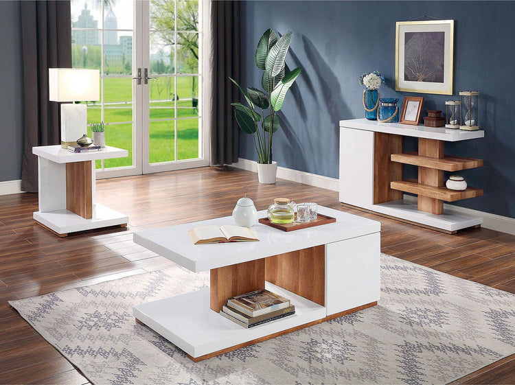 Furniture of America - Moa - Sofa Table - White / Natural Tone - 5th Avenue Furniture