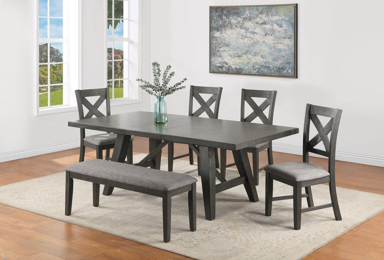 Crown Mark - Rufus - Dining Table (1 X 18 Leaf) - Black - 5th Avenue Furniture
