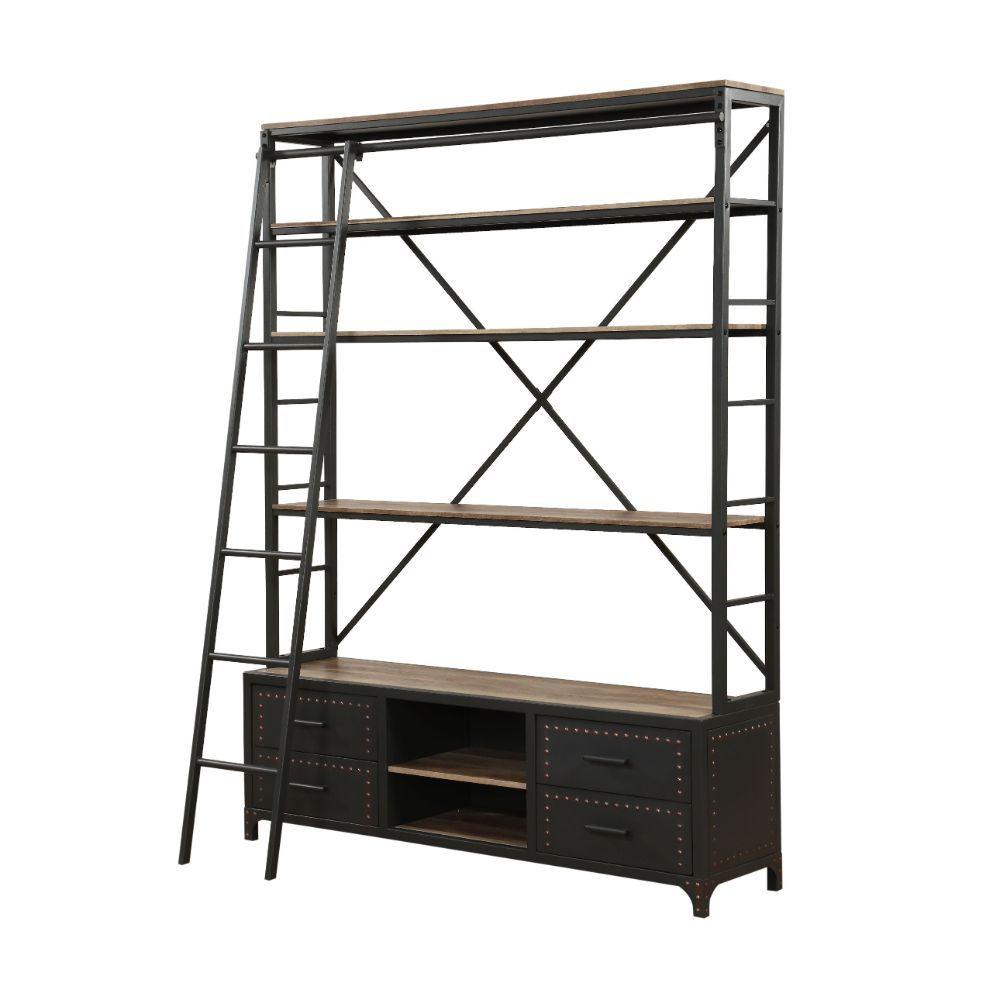 ACME - Actaki - Bookshelf & Ladder - 5th Avenue Furniture