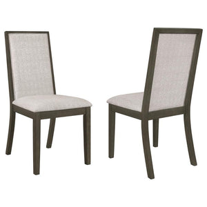 Coaster Fine Furniture - Kelly - Upholstered Solid Back Dining Side Chair (Set of 2) - Beige And Dark Gray - 5th Avenue Furniture