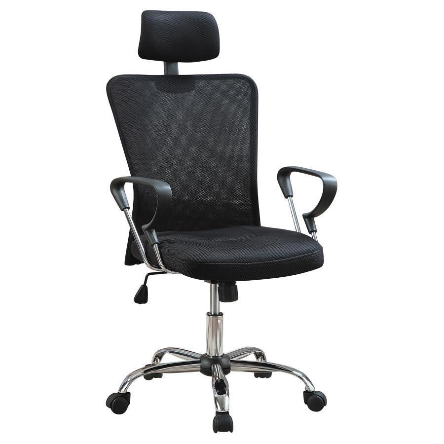 CoasterEveryday - Stark - Mesh Back Office Chair - Black And Chrome - 5th Avenue Furniture