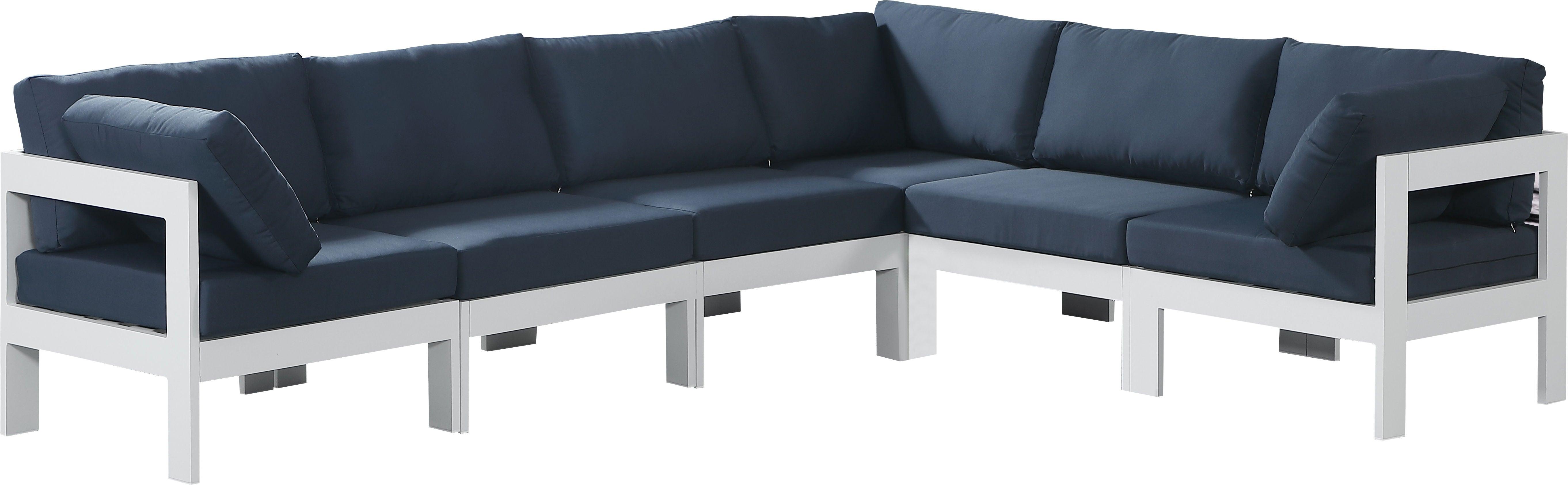 Meridian Furniture - Nizuc - Outdoor Patio Modular Sectional 6 Piece - Navy - 5th Avenue Furniture