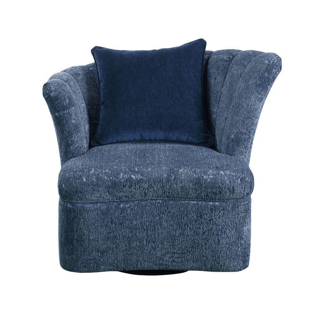 ACME - Kaffir - Chair - Blue Fabric - 5th Avenue Furniture