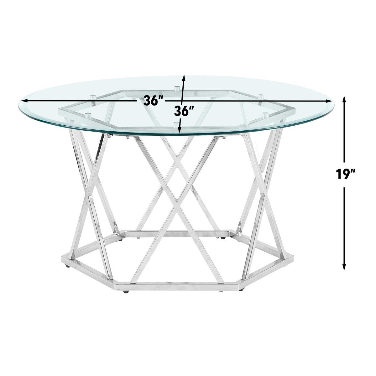 Steve Silver Furniture - Escondido - Glass Cocktail Table - Silver - 5th Avenue Furniture