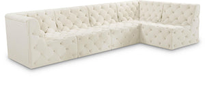 Meridian Furniture - Tuft - Modular Sectional 5 Piece - Cream - Fabric - 5th Avenue Furniture