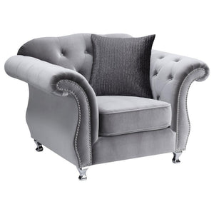 CoasterElevations - Frostine - Button Tufted Chair - Silver - 5th Avenue Furniture