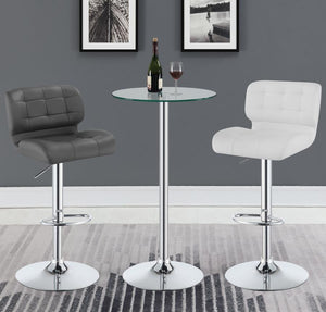 CoasterEveryday - Abiline - Glass Top Round Bar Table - Chrome - 5th Avenue Furniture
